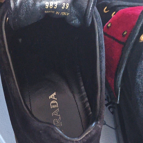 Prada Women's Black and Red Sneakers - Picture 8 of 16